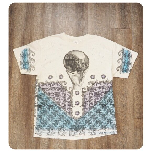 Andazia Other - Vintage Andazia MC Escher Single Stitched Hand Reflecting Sphere All Over Print
